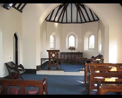 Inside the Ulverston cemetery chapel