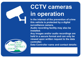 Signage for CCTV in licensed vehicles